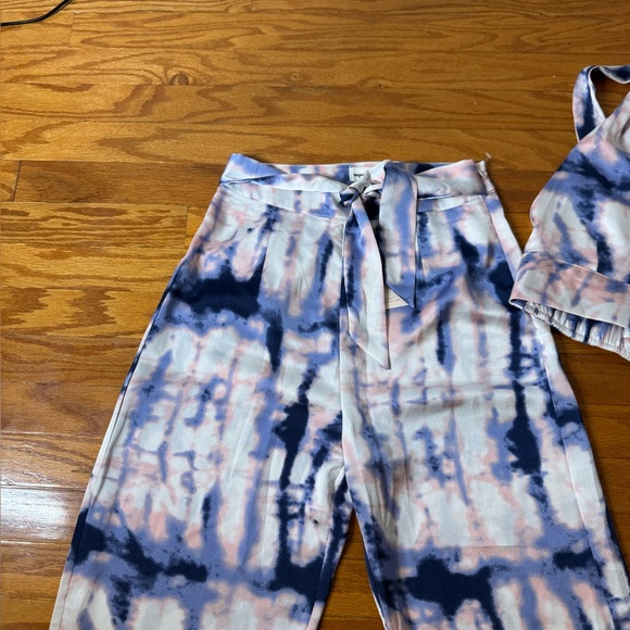 NWT Superdown 2piece Tie-Dye Wide Leg Pants & Halter Set XS - Picture 3 of 7